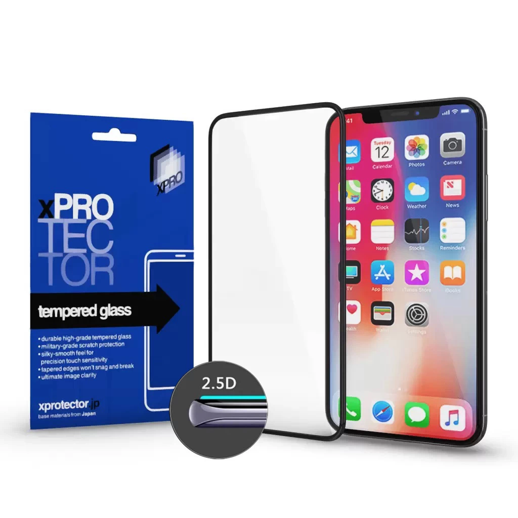 XPRO™ Tempered Glass Full 2.5D fekete 0.33 kijelzővédő üveg   üvegfólia Apple iPhone 17 Pro készülékhez