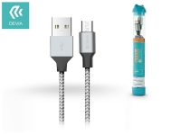 USB   micro USB adat  és töltőkábel 1 m es vezetékkel   Devia Tube for Android USB 2 4A   silver black eladó