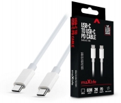 Maxlife Type C   Type C adat  és töltőkábel 2 m es vezetékkel   Maxlife MXUC 05 USB C to USB C PD Cable   60W   fehér eladó