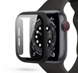 Apple Watch 4 5 6 SE (44 mm) védőtok beépített edzett üveggel   DEFENSE 360   fekete (ECO csomagolás) eladó