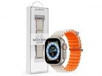 Apple Watch szilikon sport szíj   Deluxe Series Sport6 Silicone Two tone Watch Band   38 40 41 mm   starlight orange eladó