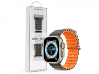 Apple Watch szilikon sport szíj   Deluxe Series Sport6 Silicone Two tone Watch  Band   42 44 45 49 mm   gray orange eladó