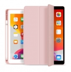Apple iPad 10 2 (2019 2020 2021) tablet tok (Smart Case) on off funkcióval      Apple Pencil tartóval  mágneses töltővel   Devia Leather Case With Pencil Slot  pink eladó