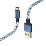 HAMA USB A   Type C adat  és töltőkábel 1 5 m es vezetékkel   HAMA Reflective USB A   USB C Cable   kék eladó