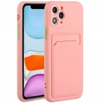 Apple iPhone 15 szilikon hátlap kártyatartóval   Card Case   pink eladó